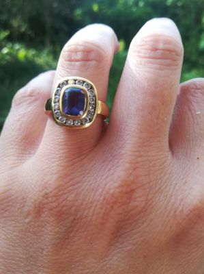 18 Carat gold ring Tanzanite & Diamonds Female 