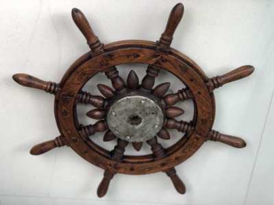 Wooden Antique captain’s ship’s steering wheel 33 inch 