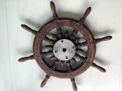 Wooden Antique captain’s ship’s steering wheel 33 inch 