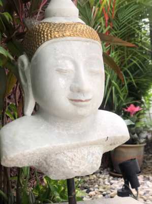 Antique marble made Buddha head approximately 60 y.o. 