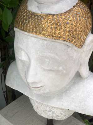 Antique marble made Buddha head approximately 60 y.o. 