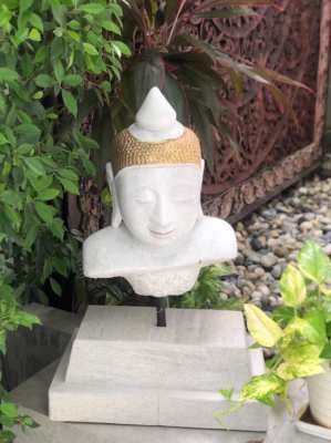 Antique marble made Buddha head approximately 60 y.o. 