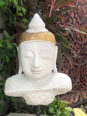 Antique marble made Buddha head approximately 60 y.o. 