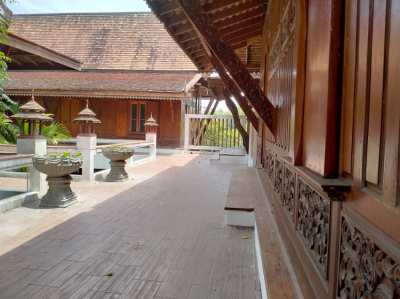 Teak house in Thai style, next to Ping river, 30kms. from chiangmai. 