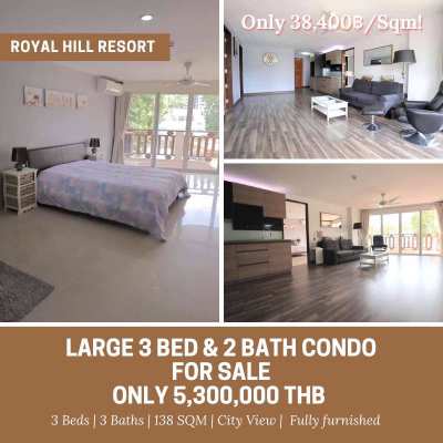 Large 3 Bed & 2 Bath Condo For Sale Only 5,300,000 THB 