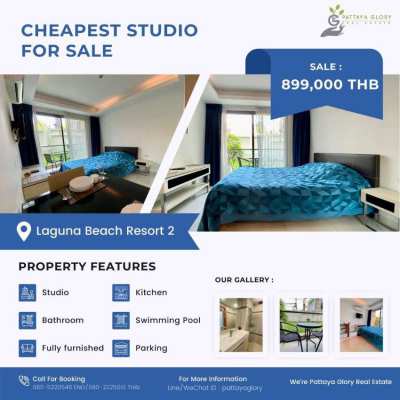 Laguna Beach Resort 2  Cheapest Studio For Sale ONLY 899,000฿