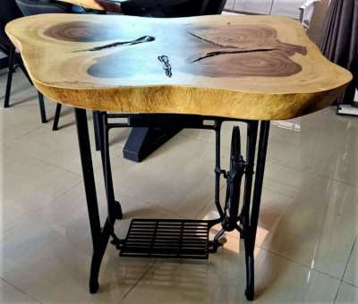 BRAND NEW INDUSTRIAL ANTIQUE IRON AND ACACIA HARDWOOD HALLWAY TABLE