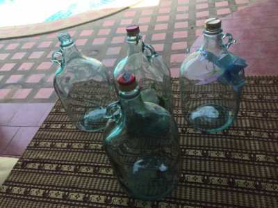  Glass bottles, Glass balloon  5 liter, glass wine balloon, REDUCED