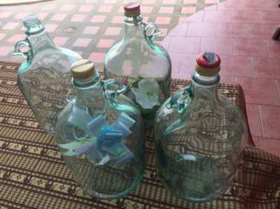  Glass bottles, Glass balloon  5 liter, glass wine balloon, REDUCED