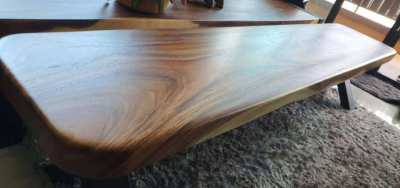 NEW ACACIA COFFEE TABLE SOLID ACACIA 2M LONG ROUNDED EDGES 