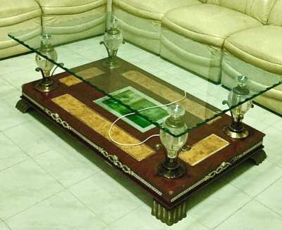 Greatly reduced Large coffee table glass with light