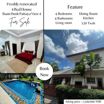 Freshly renovated 4 Bed House For Sale in Baan Dusit Pattaya View 4 