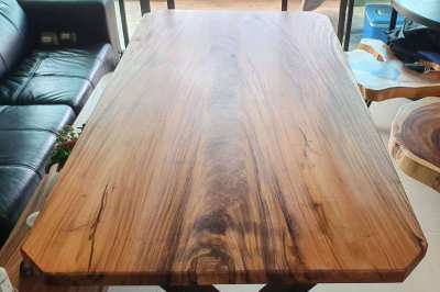 BRAND NEW ACACIA HARDWOOD 2M DINING BEVELED EDGES 