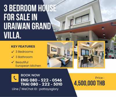 3 Bedroom House For Sale in Uraiwan Grand Villa. 