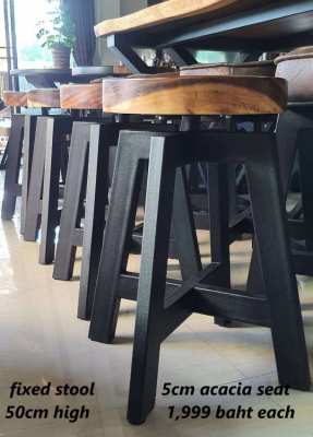 DINING AND BAR STOOLS IN 3X 1.5 INCH POWDERCOATED OVEN BAKED STEEL WIT