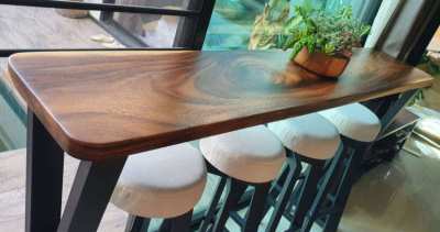 NEW ACACIA HARDWOOD STRAIGHT CUT BAR/HALLWAY TABLE WITH ROUNDED EDGES