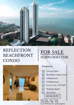 Reflection beachfront 2 Bedroom Sea View Unit Available For Sale ! 