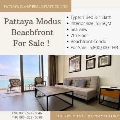 Condo For Sale 1 Bedroom 55 SQM in Modus Beachfront Condominium! 