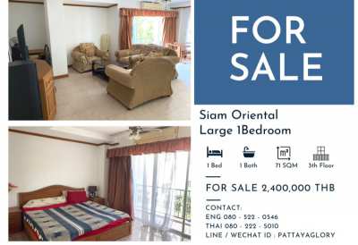 The apartment has 2 balconies.  Siam Oriental Large 1 Bed For Sale ! 