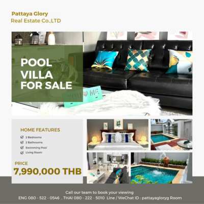 2 Bed Pool Villa For Sale in View Talay Villas Jomtien 