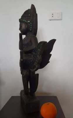 Wooden statue of the Thai Kinnari goddess 56 cm