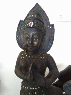 Wooden statue of the Thai Kinnari goddess 56 cm