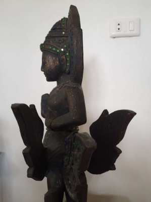 Wooden statue of the Thai Kinnari goddess 56 cm