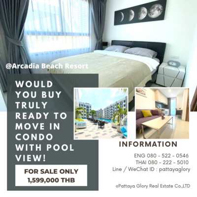  1 bedroom @ Arcadia Beach Resort with Beautiful Pool View ! 