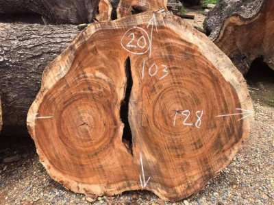 Solid acacia log coffee table with black pearl river pond