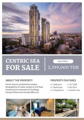 Centric Sea Pattaya 1 Bed For Sale 3.399 M 