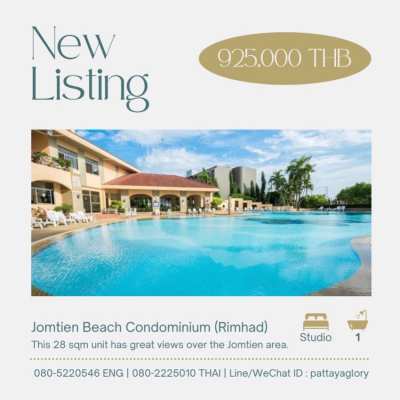 Jomtien Beach Condominium (Rimhad) For Sale! 925K 