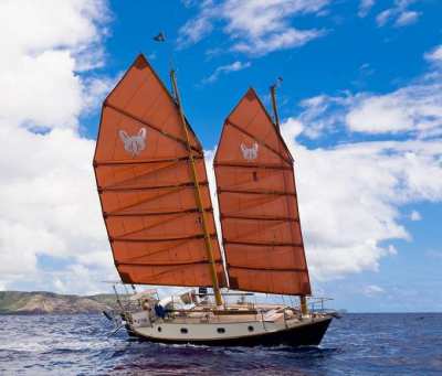 Exceptional junk rigged schooner