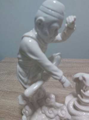 Large chinese figure blanc de chine of the monkey king