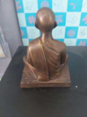 A old Thai bronze statue  of a monk L.P.Ajarn 6