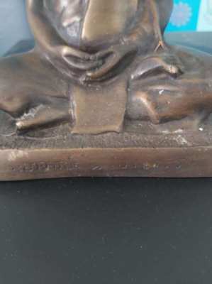 A old Thai bronze statue  of a monk L.P.Ajarn 6