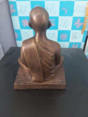 A old Thai bronze statue  of a monk L.P.Ajarn 6