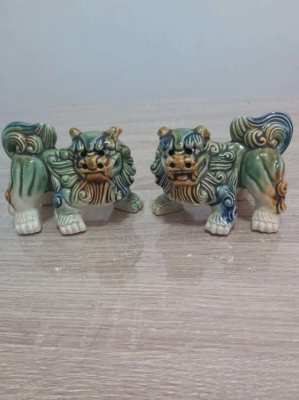 Pair of vintagechinese foo dogs shi shi dogs