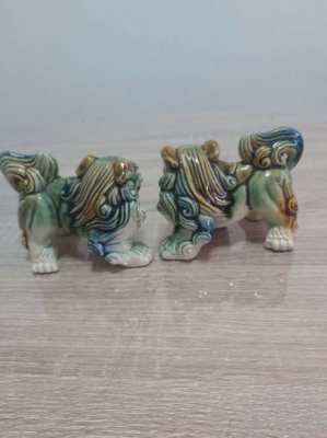 Pair of vintagechinese foo dogs shi shi dogs