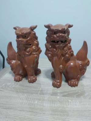 MASSIVE PAIR OF TERRACOTTA  CHINESE FOO/FU DOGS