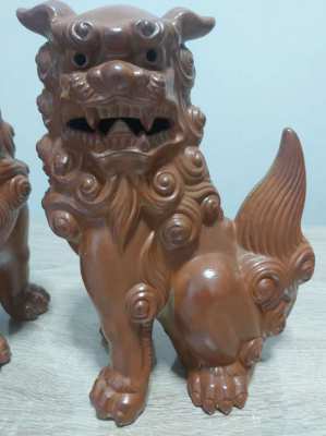 MASSIVE PAIR OF TERRACOTTA  CHINESE FOO/FU DOGS