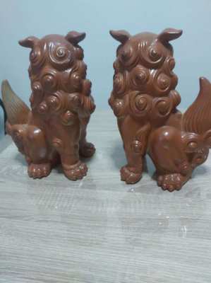 MASSIVE PAIR OF TERRACOTTA  CHINESE FOO/FU DOGS