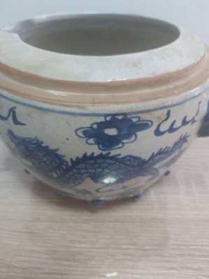 Chinese blue and white teapot warmer and teapot enclosed