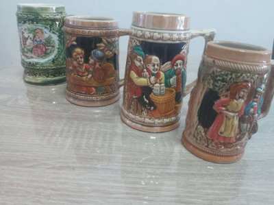 Set of 4 german style beer steins