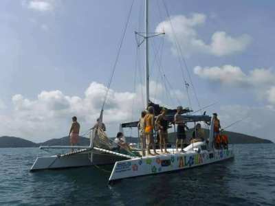 Sailing Catamaran private full daytrip koh Taen & koh Matsom