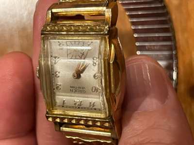 Vintage 1950s Art Deco 10K Gold Gruen men watch