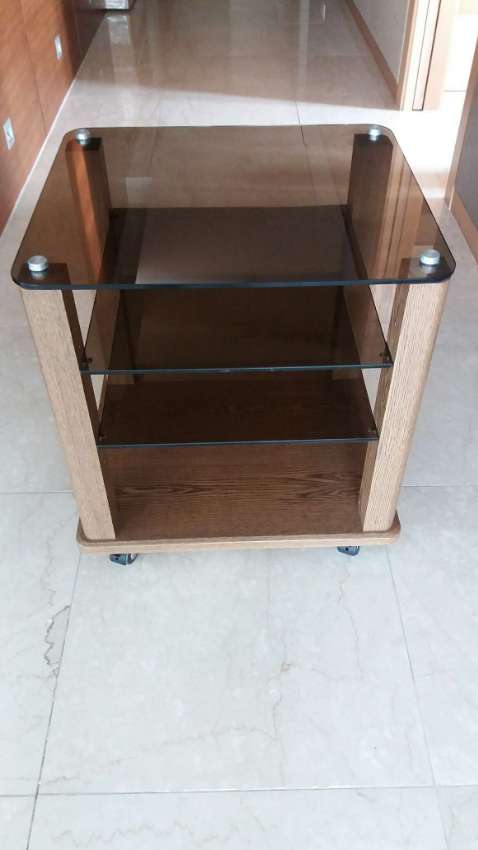 FINAL SALE! GLASS DISPLAY SIDE TABLE - LIVING ROOM END TABLE!