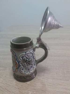 Beautifull handpainted German beer stein mark to base