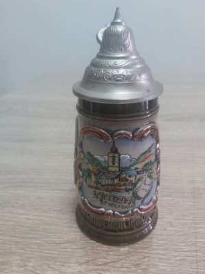 Beautifull handpainted German beer stein mark to base