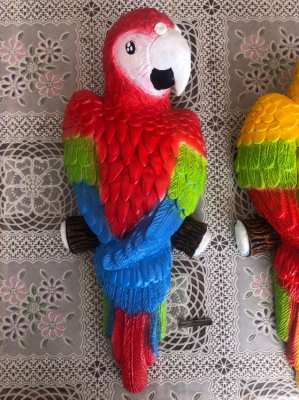 Parrots figures 3 pieces decoration birds garden decoration wall deco