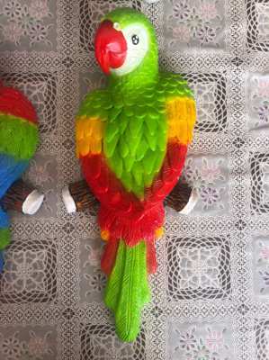 2 parrots wall decoration, parrots figures garden decoration 